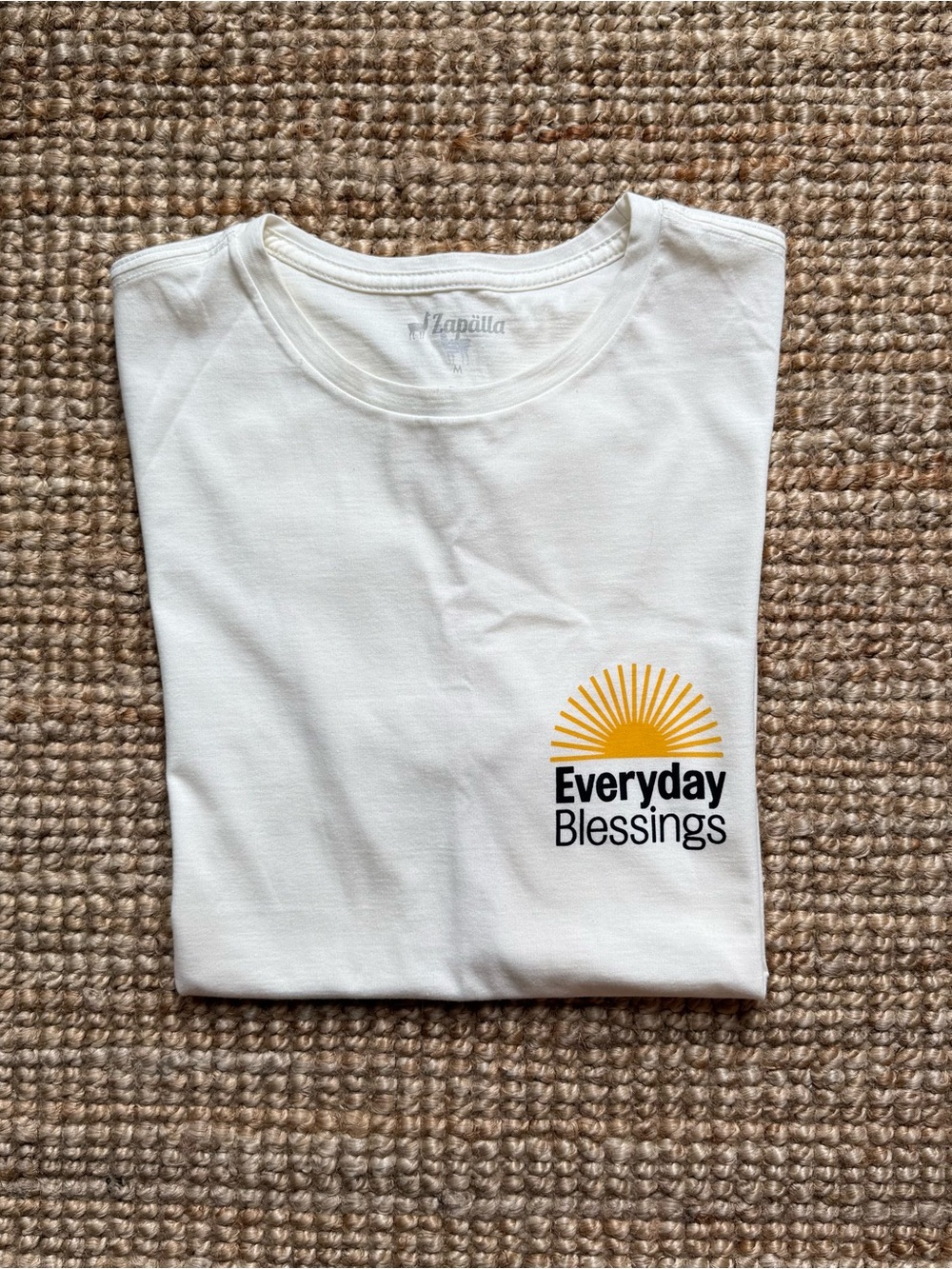 NWOT Zapälla Everyday Blessings Off White Graphic Tee Sz M